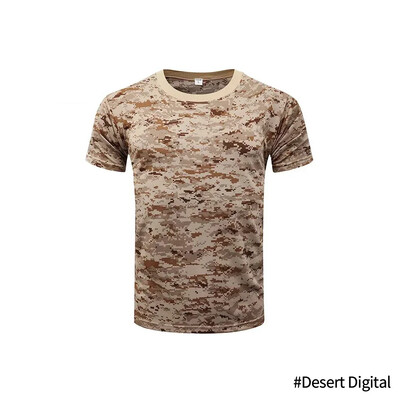 Jauns Tactical Kamuflāžas Apģērbs Medības Ātri Dry Dry T-krekls Vīriešu Elpojošs O Kakla krekls Piedurknes Medības Ikdienas Tīras Kokvilnas T-krekls