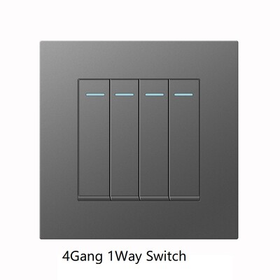 Pilkos spalvos plastikinis modulinis skydas JK Honkongo 86 tipo elektriniai sieninių šviestuvų jungikliai