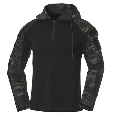 Tricou tactic militar pentru bărbați, uniformă de camuflaj Airsoft Paintball CP, cămașă de luptă de vânătoare, îmbrăcăminte de camping