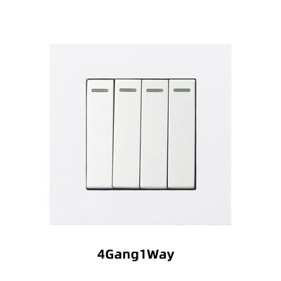 Avoiri seinavalgusti lüliti arvuti plastpaneel valge klapplüliti 1 2 3 4 1 2-suunalised nupplülitid kodu jaoks 86 mm x 86 mm 220 V