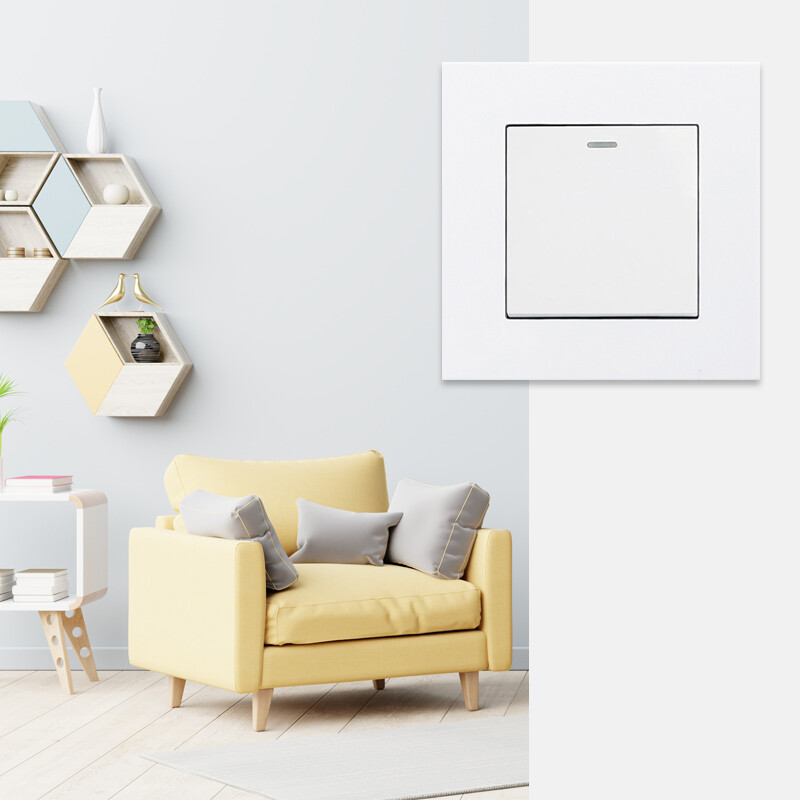 Avoiri seinavalgusti lüliti arvuti plastpaneel valge klapplüliti 1 2 3 4 1 2-suunalised nupplülitid kodu jaoks 86 mm x 86 mm 220 V