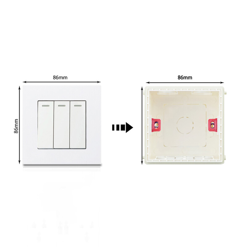 Avoiri seinavalgusti lüliti arvuti plastpaneel valge klapplüliti 1 2 3 4 1 2-suunalised nupplülitid kodu jaoks 86 mm x 86 mm 220 V