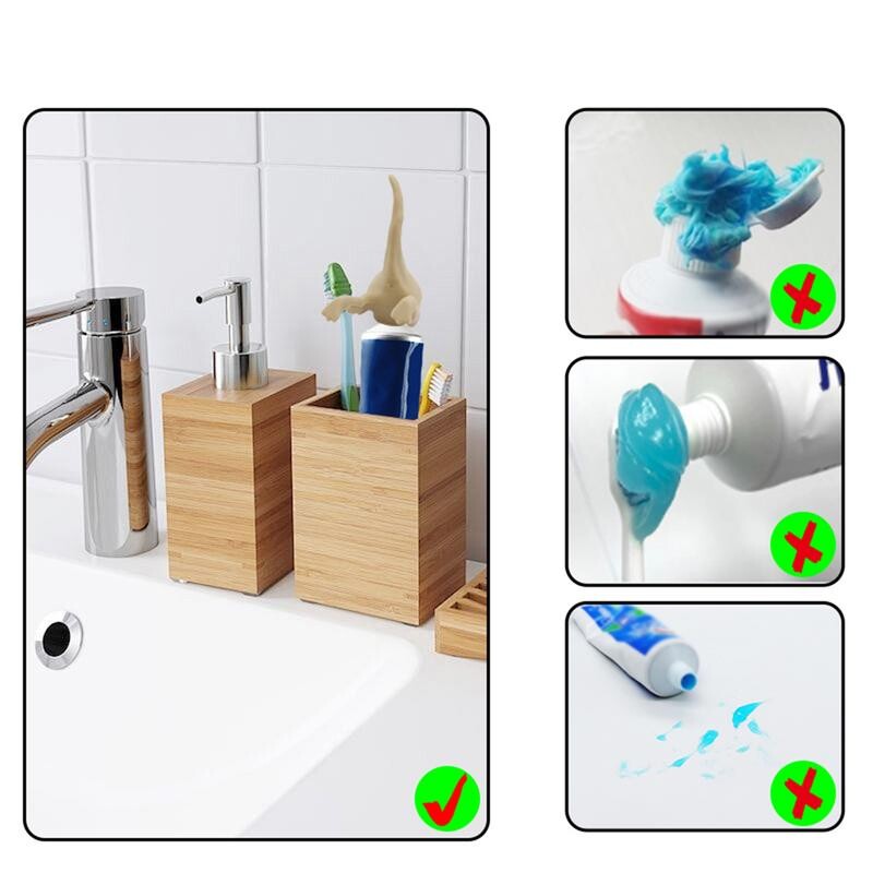 Smieklīgs izkakāšanas zobu pastas vāciņš Tricky zobu pastas spiede ģimenes bērniem un pieaugušajiem Creative zobu pastas tūbiņas dozatora galvas vāciņš