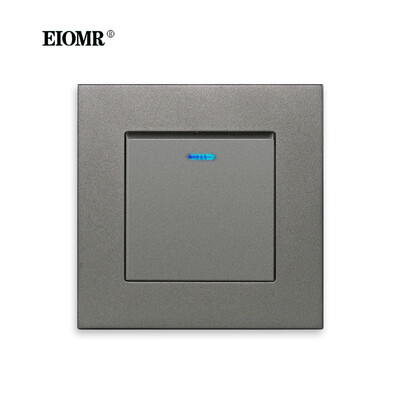 EIOMR kristallklaasist lülitipaneeli LED-indikaator 86 mm*86 mm 1 2 lüliti lüliti nupp valguslüliti 16A 250 V klapi seinavalgusti lüliti