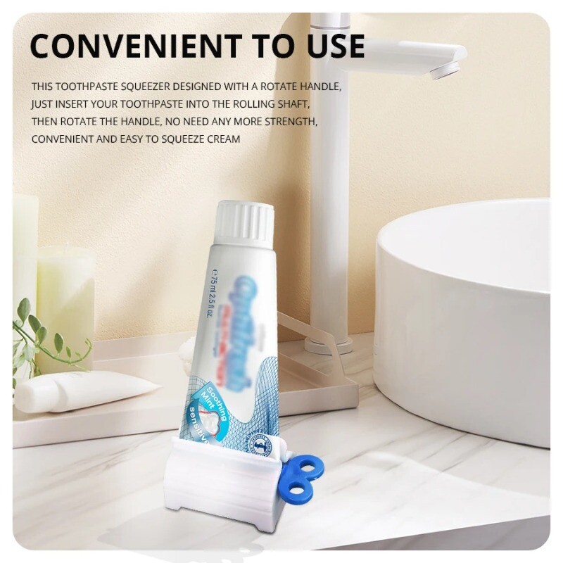 Χειροκίνητος στίφτης οδοντόκρεμας με κυλιόμενο σωλήνα, θήκη οδοντόκρεμας, κάθετος περιστρεφόμενος διανομέας οδοντόκρεμας μπάνιου