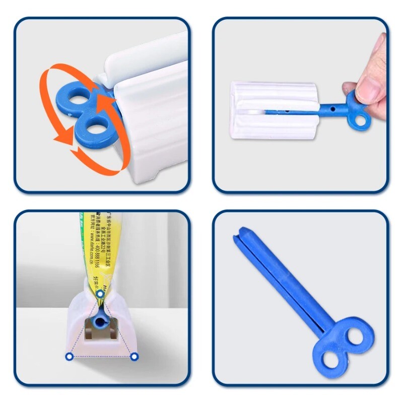 Χειροκίνητος στίφτης οδοντόκρεμας με κυλιόμενο σωλήνα, θήκη οδοντόκρεμας, κάθετος περιστρεφόμενος διανομέας οδοντόκρεμας μπάνιου