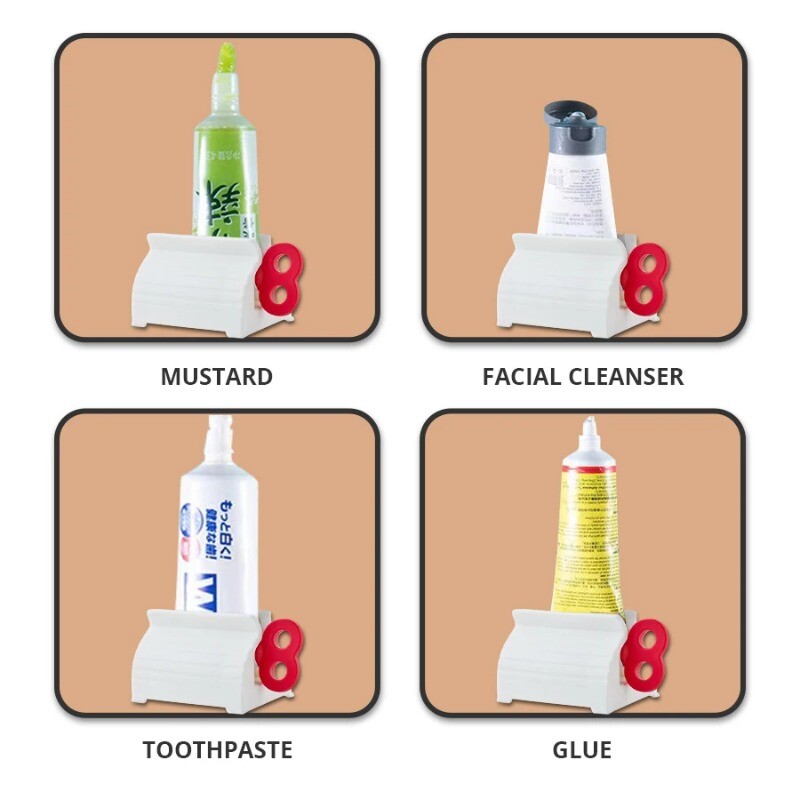 Χειροκίνητος στίφτης οδοντόκρεμας με κυλιόμενο σωλήνα, θήκη οδοντόκρεμας, κάθετος περιστρεφόμενος διανομέας οδοντόκρεμας μπάνιου