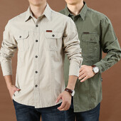 Άνδρας Oversized Στρατού Τακτικής Πουκάμισα Μακρυμάνικο Κάμπινγκ Πουκάμισα Κυνηγιού Στρατιωτικό Πουκάμισο Μάχης Πεζοπορία Πουκάμισα Ψάρεμα Ρούχα κυνηγιού