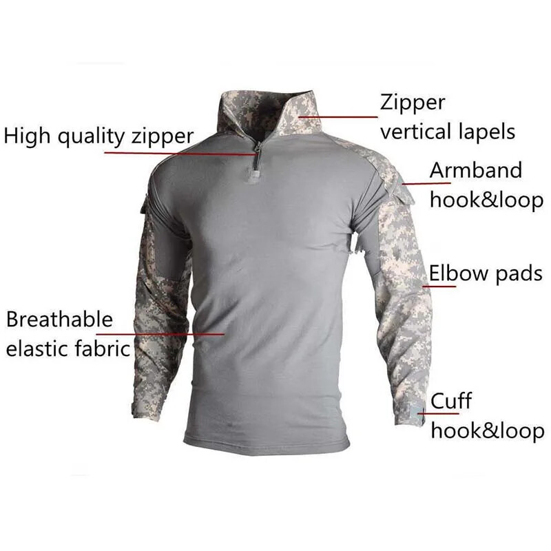 Maskovacie košele Softair Army Combat Uniform Military Shirt Cargo CP Lovecké oblečenie Airsoft Paintball Bavlnené taktické oblečenie
