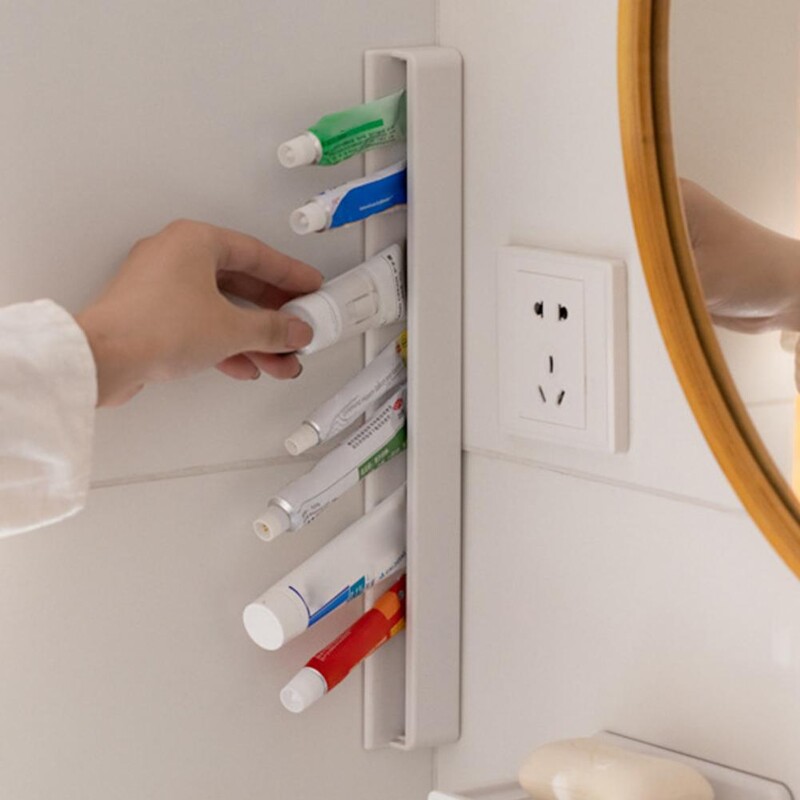 Multifunktsionaalne vannitoahoidik, pikk hambapastahoidik Ruumisäästlik raskeveokite hambapastahoidik Kaasaegne seinakinnitus vannitoa jaoks