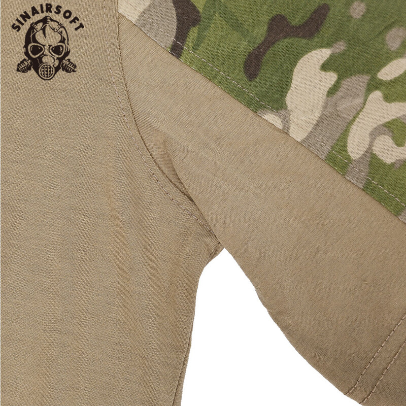 Tactics Cămașă cu gât rotund pentru bărbați, cu mânecă scurtă, din bumbac de camuflaj, tricou respirabil, sport, drumeții, vară, uscare rapidă, tricouri subțiri