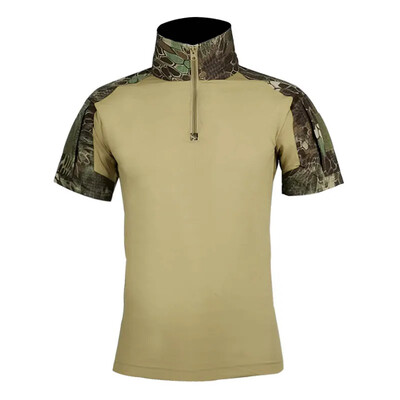 Tricouri de vară pentru bărbați Desert Digital, tactice, cu mânecă scurtă, de luptă, de vânătoare, de camuflaj, din bumbac, de îmbrăcăminte pentru paintball