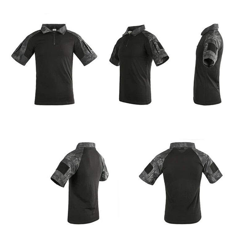 Tricouri de vară pentru bărbați Desert Digital, tactice, cu mânecă scurtă, de luptă, de vânătoare, de camuflaj, din bumbac, de îmbrăcăminte pentru paintball