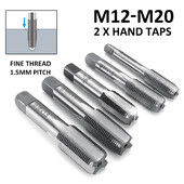 1 pereche robinet cu filet dreapta, canelat, filet fin, robinet metric, M12 M14 M16 M20, pas de 1,5 mm, unealtă din oțel de mare viteză