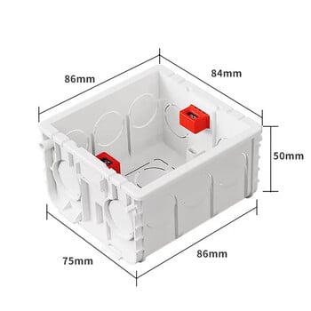 Регулируема монтажна кутия за гнездо за превключвател тип 86 касета 86 мм * 86 мм * 40 мм Разклонителна електрическа връзка Скрита вътрешна стена