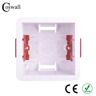Coswall 1 Gang Dry Lining Box за гипсокартон / гипсокартон / гипсокартон 46 mm / 34 mm дълбочина Стенен превключвател BOX Стенен контакт Касета