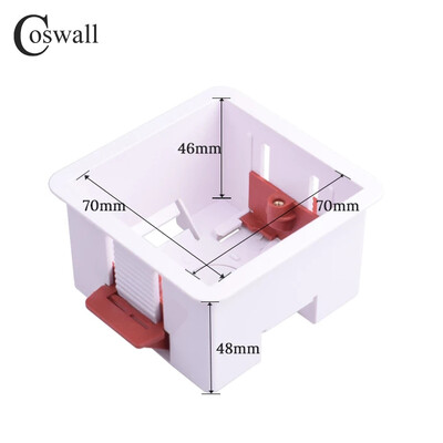 Coswall 1-cestná krabica na suchú obkladovú konštrukciu pre sadrokartón/sadrokartón, hĺbka 46 mm/34 mm, nástenná krabica na vypínač, nástenná zásuvka, kazeta