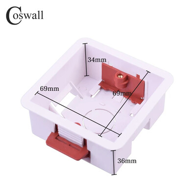 Coswall 1-cestná krabica na suchú obkladovú konštrukciu pre sadrokartón/sadrokartón, hĺbka 46 mm/34 mm, nástenná krabica na vypínač, nástenná zásuvka, kazeta