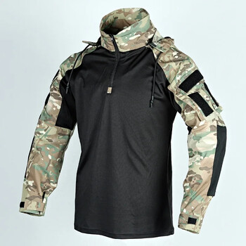 Outdoor CP Combat Shirt Hoodies Мъжки страйкболни тактически ризи с дълъг ръкав Пейнтбол Къмпинг Ловно облекло Суичъри