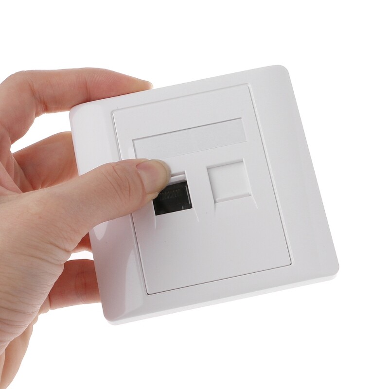 652F varjatud Etherneti seinaplaat, 2 porti CAT6 RJ45 arvutitelefoni toitepesa seina elektriliini adapter Lihtne paigaldada