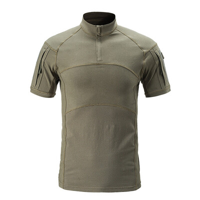 Tricou tactic cu mânecă scurtă de camuflaj Cămăși de vânătoare pentru drumeții pentru bărbați de camuflaj Airsoft Paintball Îmbrăcăminte de luptă