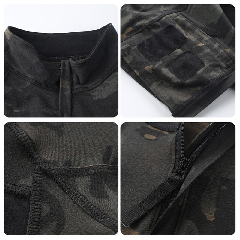 Tricou tactic cu mânecă scurtă de camuflaj Cămăși de vânătoare pentru drumeții pentru bărbați de camuflaj Airsoft Paintball Îmbrăcăminte de luptă