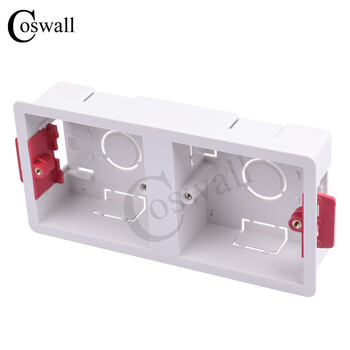 Coswall 86 Type 2 Gang Dry Lining Box Για γυψοσανίδα Γυψοσανίδα Γυψοσανίδα βάθους 35mm Διακόπτης τοίχου BOX Κασέτα τοίχου