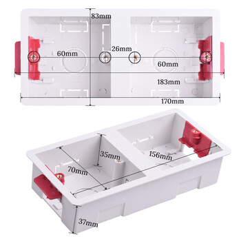 Coswall 86 Type 2 Gang Dry Lining Box Για γυψοσανίδα Γυψοσανίδα Γυψοσανίδα βάθους 35mm Διακόπτης τοίχου BOX Κασέτα τοίχου