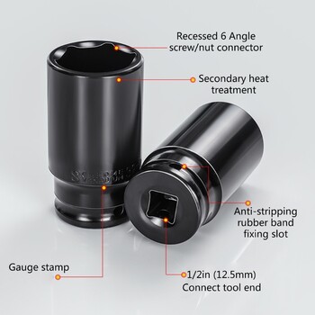 Αποτελεσματική 1/2 ιντσών ExtendedHex Socket Ποιότητας 21mm Deep Impact Socket Deep Impact Socket Quick Fatening M89B