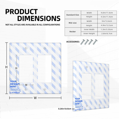 Plaatide prindid 2 Gang Double Rocker/Decora valguslüliti kate Dekoratiivne pistikupesa seinaplaat Elektriline esikülg Kodusisustus