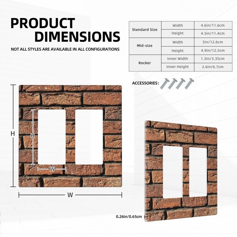 Plaatide prindid 2 Gang Double Rocker/Decora valguslüliti kate Dekoratiivne pistikupesa seinaplaat Elektriline esikülg Kodusisustus