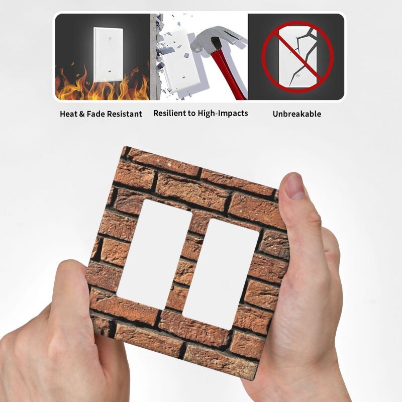 Plaatide prindid 2 Gang Double Rocker/Decora valguslüliti kate Dekoratiivne pistikupesa seinaplaat Elektriline esikülg Kodusisustus