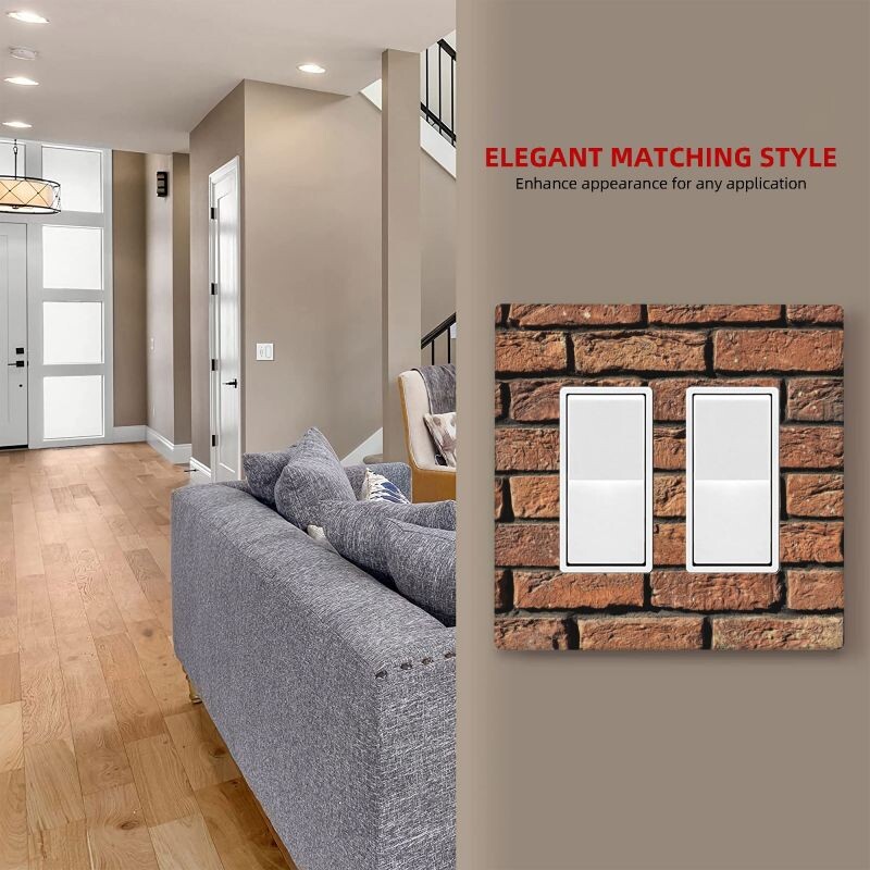 Plaatide prindid 2 Gang Double Rocker/Decora valguslüliti kate Dekoratiivne pistikupesa seinaplaat Elektriline esikülg Kodusisustus