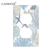 Coral Starfish Shell Dekoratiivne valguslüliti plaadi kate Ehitatud plaadi seinakaunistus Kodu Vannitoa Magamistoa paneel