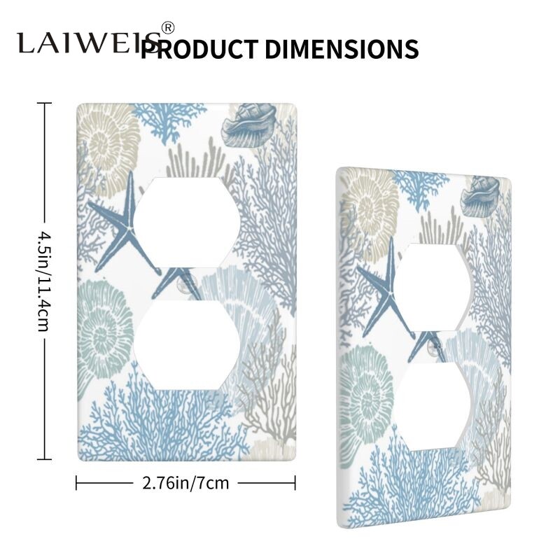 Coral Starfish Shell Dekoratiivne valguslüliti plaadi kate Ehitatud plaadi seinakaunistus Kodu Vannitoa Magamistoa paneel