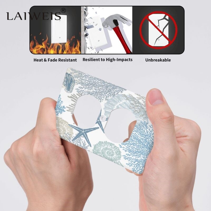 Coral Starfish Shell Dekoratiivne valguslüliti plaadi kate Ehitatud plaadi seinakaunistus Kodu Vannitoa Magamistoa paneel