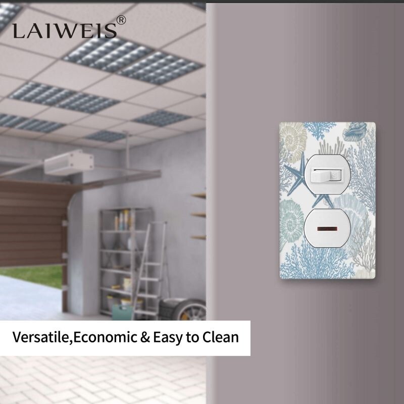 Coral Starfish Shell Dekoratiivne valguslüliti plaadi kate Ehitatud plaadi seinakaunistus Kodu Vannitoa Magamistoa paneel