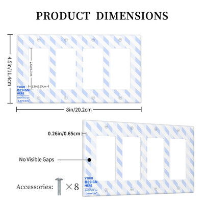 Flamingo valguslüliti dekoratiivne neljakordne lüliti seinaplaat Vannitoa magamistoa paneeli väljalaskeava kate 4,5 x 8 tolli