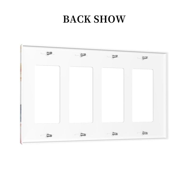 Flamingo valguslüliti dekoratiivne neljakordne lüliti seinaplaat Vannitoa magamistoa paneeli väljalaskeava kate 4,5 x 8 tolli