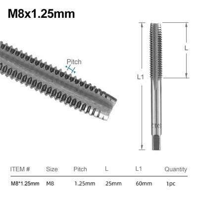 Βιδωτή βρύση M3-M14 HSS Μετρικό βύσμα βρύσης με τρυπάνι χειροκίνητα Εργαλεία σπειρώματος