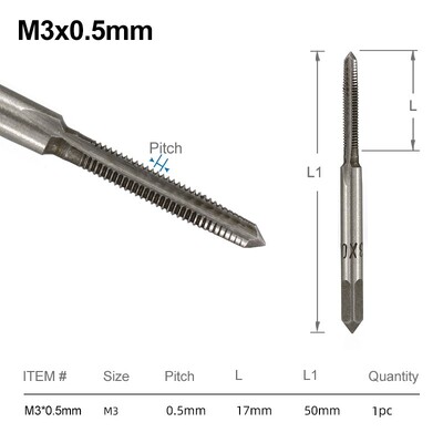 Βιδωτή βρύση M3-M14 HSS Μετρικό βύσμα βρύσης με τρυπάνι χειροκίνητα Εργαλεία σπειρώματος