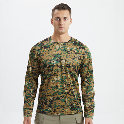Καλοκαιρινό ανδρικό μπλουζάκι κυνηγιού παραλλαγής μακρυμάνικο αναπνεύσιμο τακτικό μπλουζάκι εξωτερικού χώρου γρήγορου στεγνώματος αναπνεύσιμο ορειβατικό μπλουζάκι