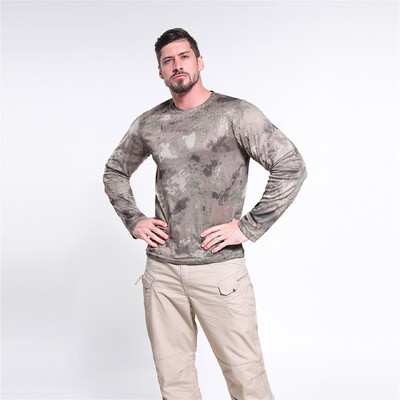 Καλοκαιρινό ανδρικό μπλουζάκι κυνηγιού παραλλαγής μακρυμάνικο αναπνεύσιμο τακτικό μπλουζάκι εξωτερικού χώρου γρήγορου στεγνώματος αναπνεύσιμο ορειβατικό μπλουζάκι