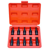 10 gab uzgaļu ligzdu komplekts, Torx Hex Sping Star uzgaļi, M4-M16 H3-H14 T20-T60 ar augstākās kvalitātes Cr-Mo tērauda 3/8 collu disku uzlabotu krātuvi