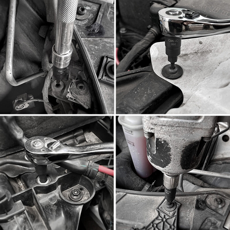 10 gab uzgaļu ligzdu komplekts, Torx Hex Sping Star uzgaļi, M4-M16 H3-H14 T20-T60 ar augstākās kvalitātes Cr-Mo tērauda 3/8 collu disku uzlabotu krātuvi