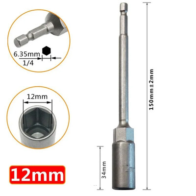 1 ks objímka 150 mm šesťhranný kľúč na vrtáky s adaptérom 5,5-19 mm pre elektrický kľúč, predlžovacia objímka, manuálne náradie na opravu auta