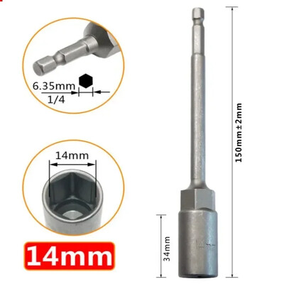 1 ks objímka 150 mm šesťhranný kľúč na vrtáky s adaptérom 5,5-19 mm pre elektrický kľúč, predlžovacia objímka, manuálne náradie na opravu auta