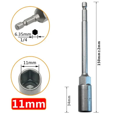1 ks objímka 150 mm šesťhranný kľúč na vrtáky s adaptérom 5,5-19 mm pre elektrický kľúč, predlžovacia objímka, manuálne náradie na opravu auta