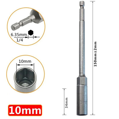 1 ks objímka 150 mm šesťhranný kľúč na vrtáky s adaptérom 5,5-19 mm pre elektrický kľúč, predlžovacia objímka, manuálne náradie na opravu auta