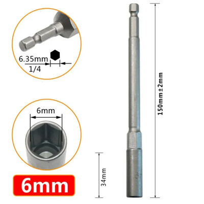 1 ks objímka 150 mm šesťhranný kľúč na vrtáky s adaptérom 5,5-19 mm pre elektrický kľúč, predlžovacia objímka, manuálne náradie na opravu auta
